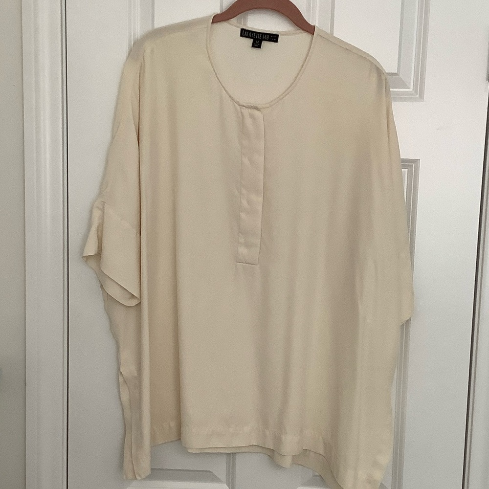 Lafayette 148 New York Cream Tunic Top